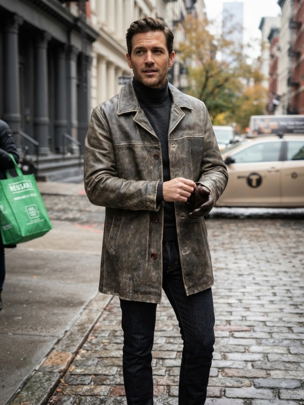 Vintage luxe Men’s leather jacket